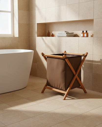 Panier à Linge Pliable en Bois P.F