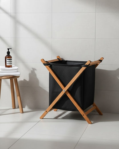 Panier à Linge Pliable en Bois P.F