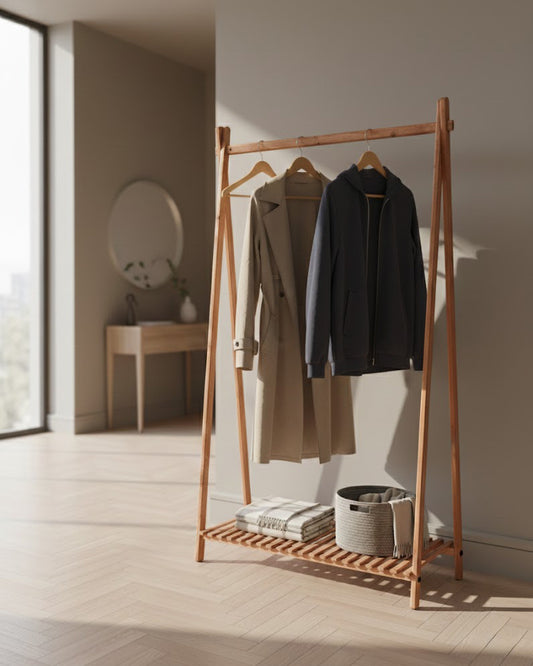 Porte Manteaux en Bois avec étagère