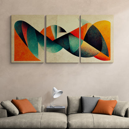 Lot de 3 Tableaux en Toile "Rythmes Colorés"
