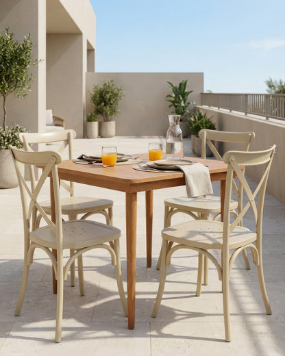 Set Table Scandinave + 4 Chaises Metallica