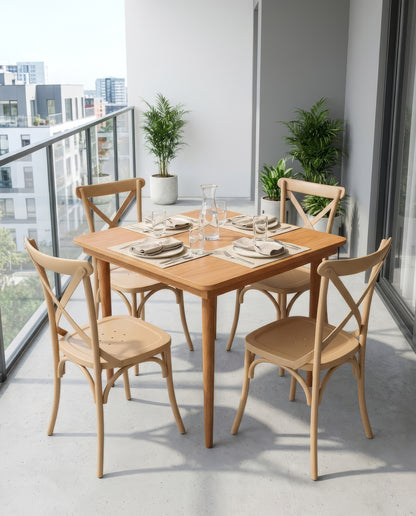 Set Table Scandinave + 4 Chaises Metallica