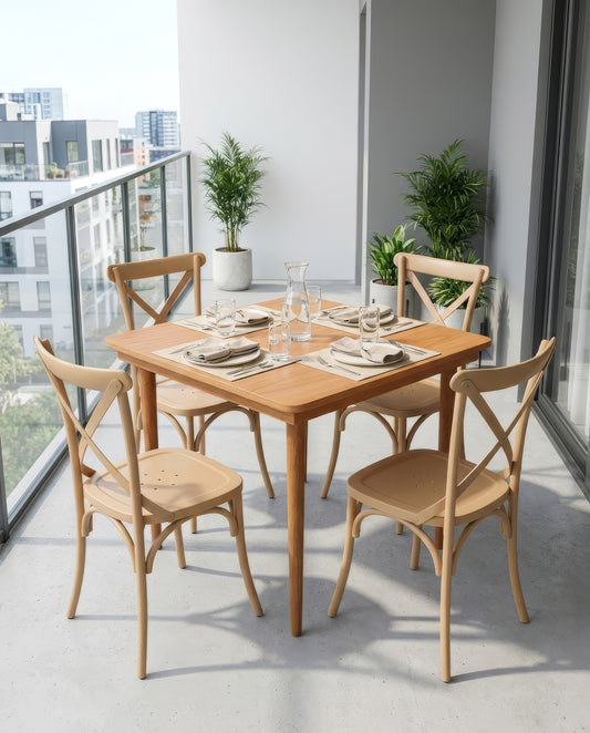 Set Table Scandinave + 4 Chaises Metallica