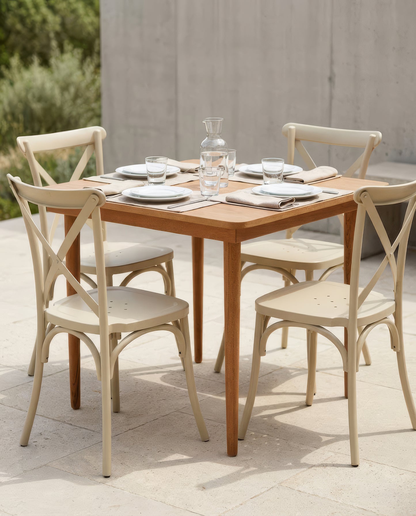 Set Table Scandinave + 4 Chaises Metallica