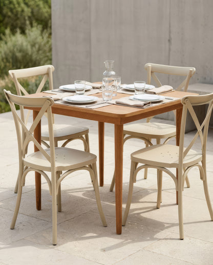 Set Table Scandinave + 4 Chaises Metallica