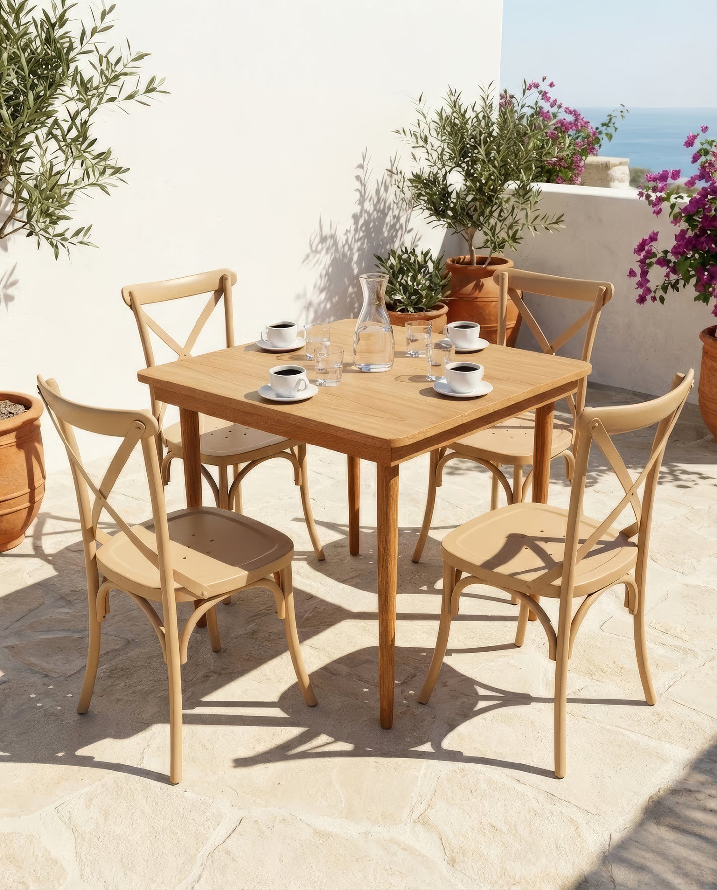 Set Table Scandinave + 4 Chaises Metallica