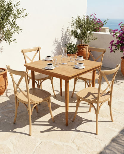 Set Table Scandinave + 4 Chaises Metallica