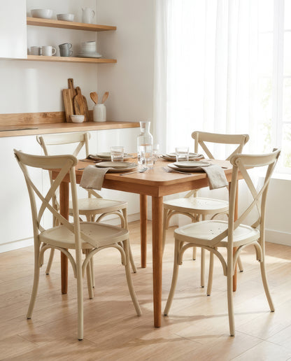 Set Table Scandinave + 4 Chaises Metallica