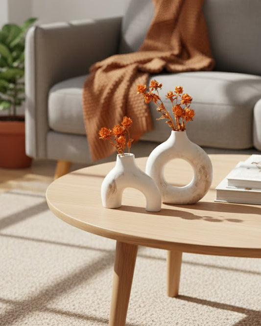 Set de 2 Pièces Décoratif en Concrete – Shape Duo White