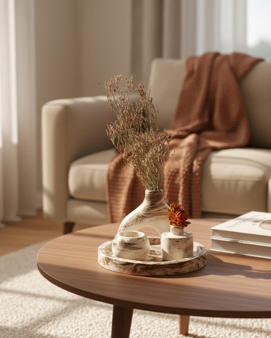 Set de 4 Décoratif en Concrete Marble