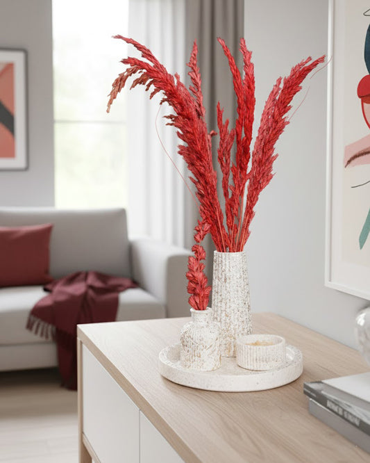 Set de 4 Pièces Décoratif en Concrete Grainé Beige