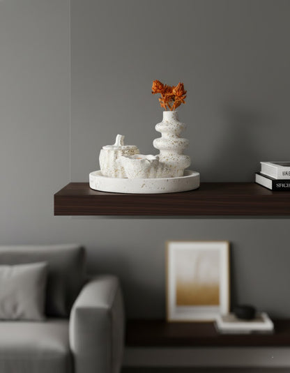 Set de 4 Pièces Décoratif en Concrete White Gold