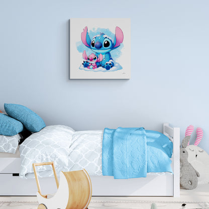 Tableau en Toile "Stitch en Hiver"