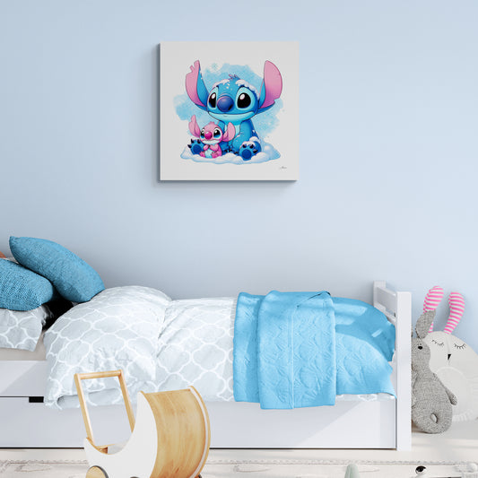 Tableau en Toile "Stitch en Hiver"