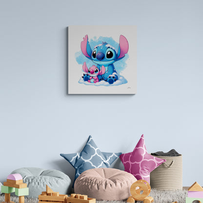 Tableau en Toile "Stitch en Hiver"