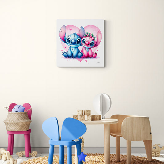 Tableau en Toile "Stitch et Angel"