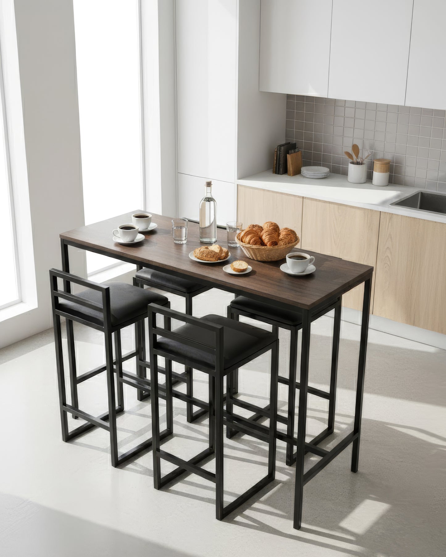 Table Bistrot Suédois G.F + 4 Chaises Bistrot