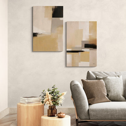 Lot de 2 Tableaux en Toile "Terre et Nuit"