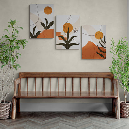 Lot de 3 Tableaux en Toile "Trois Soleils"