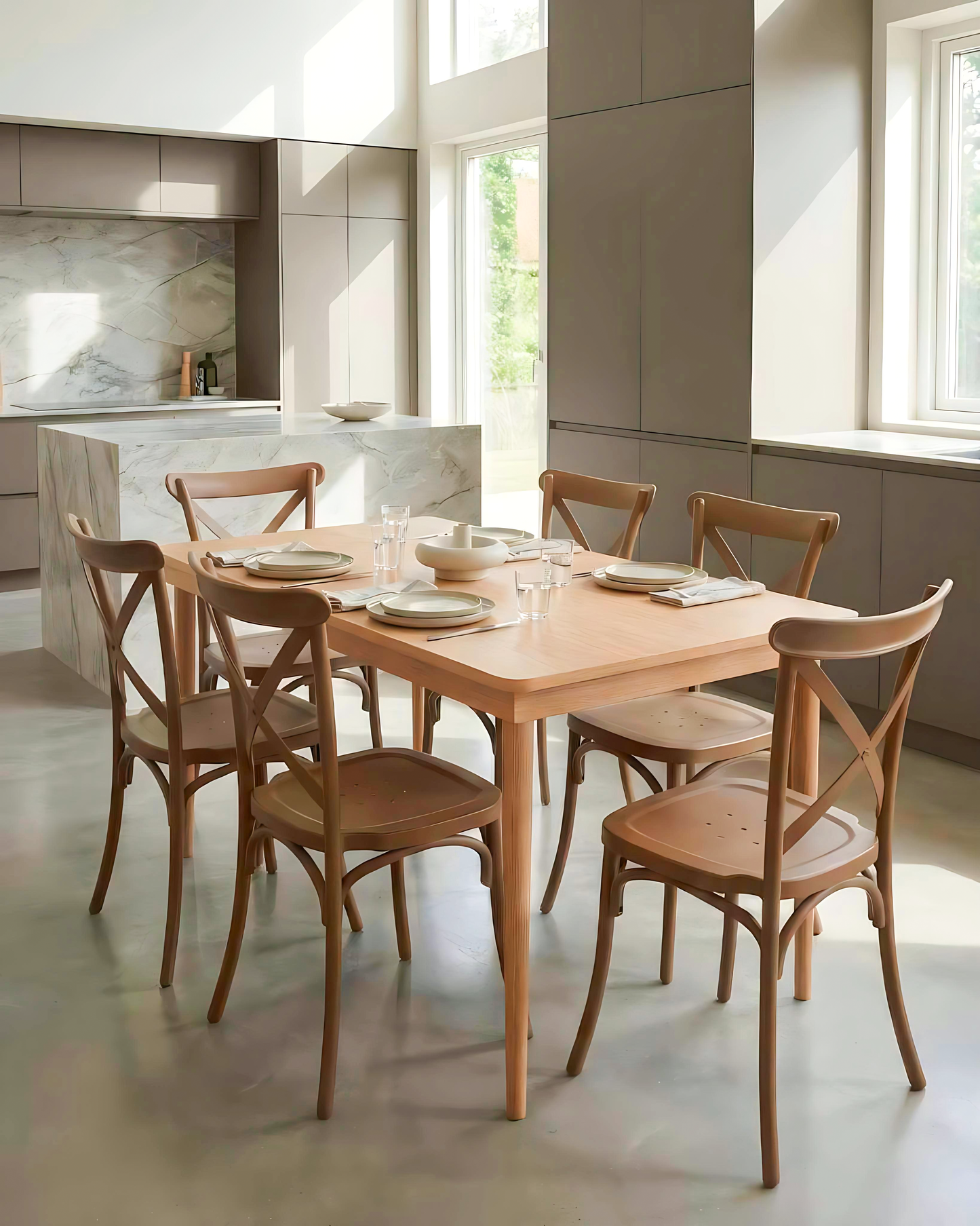 Set Table Scandinave + 6 Chaises Metallica