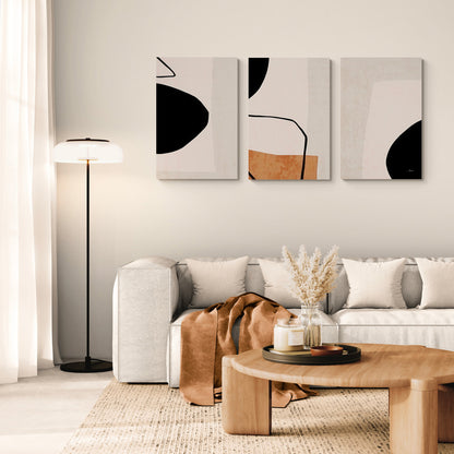 Lot de 3 Tableaux en Toile "Forme Douce"