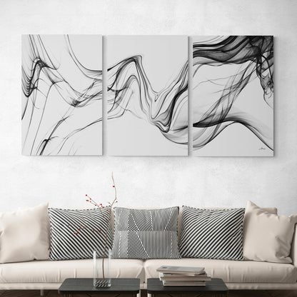 Lot de 3 Tableaux en Toile "Noir et Blanc"