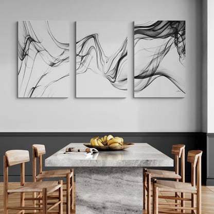 Lot de 3 Tableaux en Toile "Noir et Blanc"