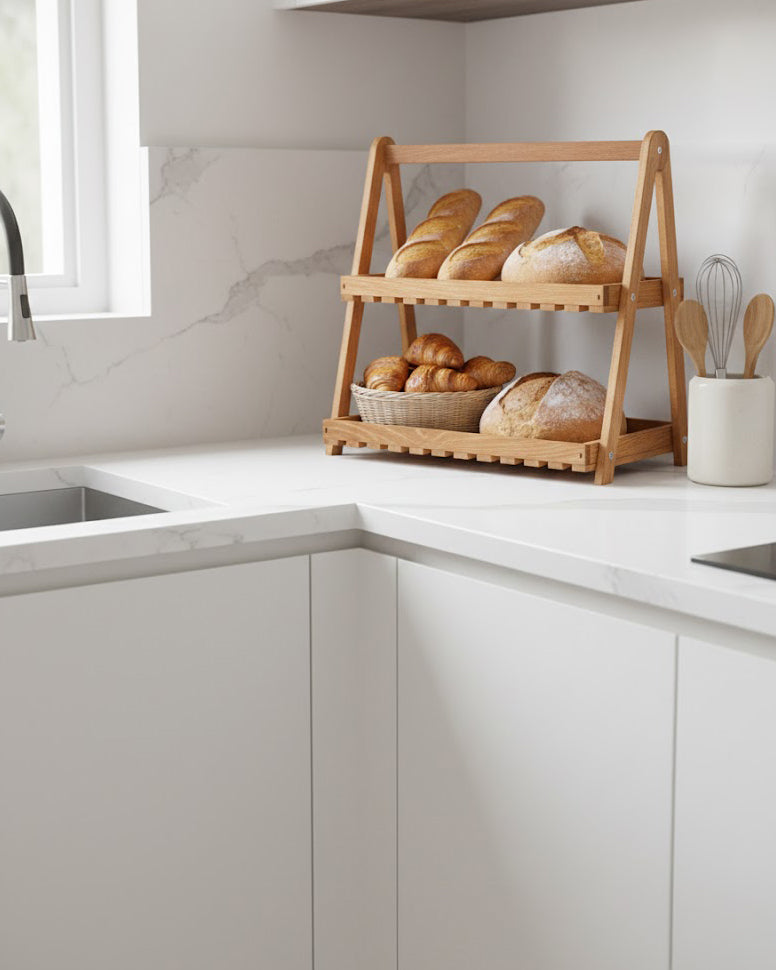 Étagère en Bois 2 Niveaux Rustic