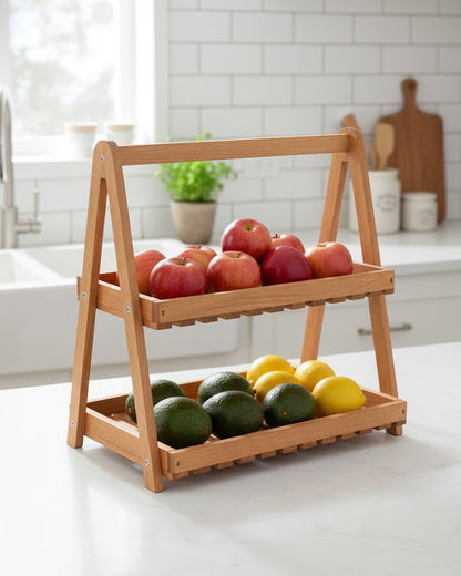 Étagère en Bois 2 Niveaux Rustic