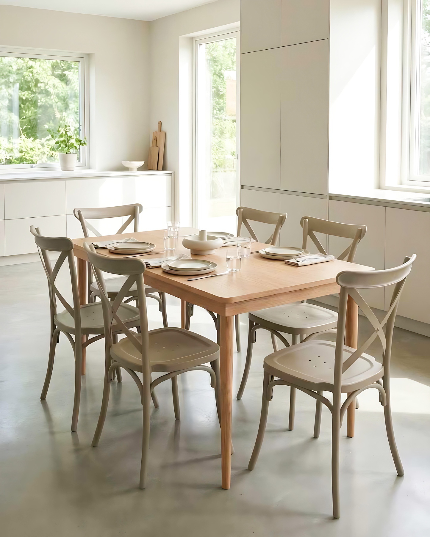 Set Table Scandinave + 6 Chaises Metallica
