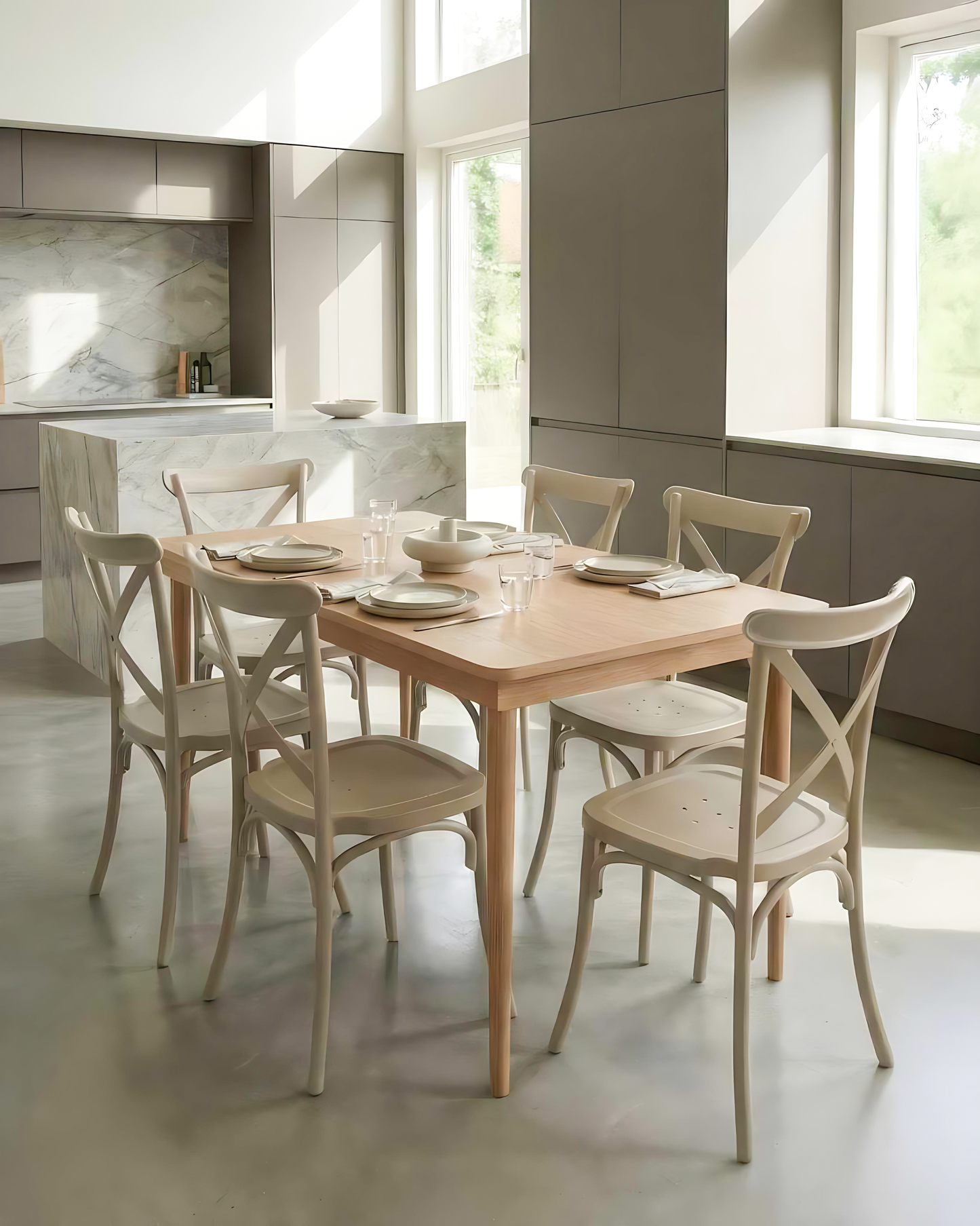 Set Table Scandinave + 6 Chaises Metallica