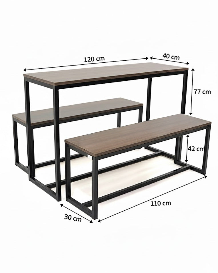 Set de 3 Table et Bancs Modern Suédois