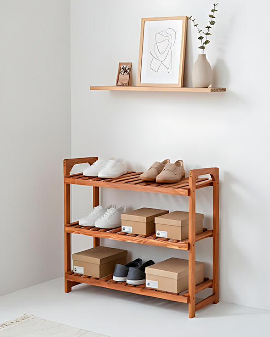 Porte-Chaussures en Bois 3 Niveaux