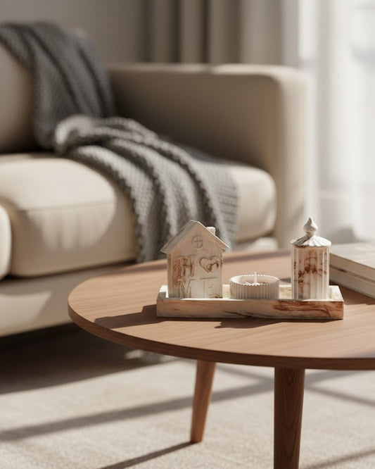 Set Décoratif en Concrete Marble Home – 3 Pièces