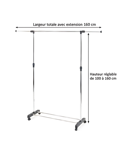 Portant Extensible à Vêtements avec Support de Chaussures